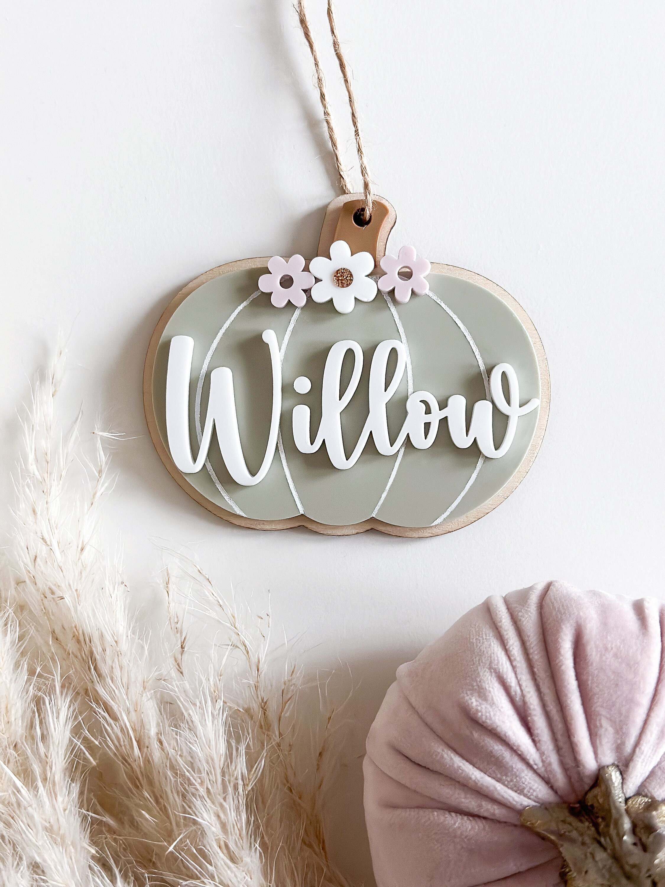 Personalised Boho Pumpkin Halloween Boo Basket Tags alternate view